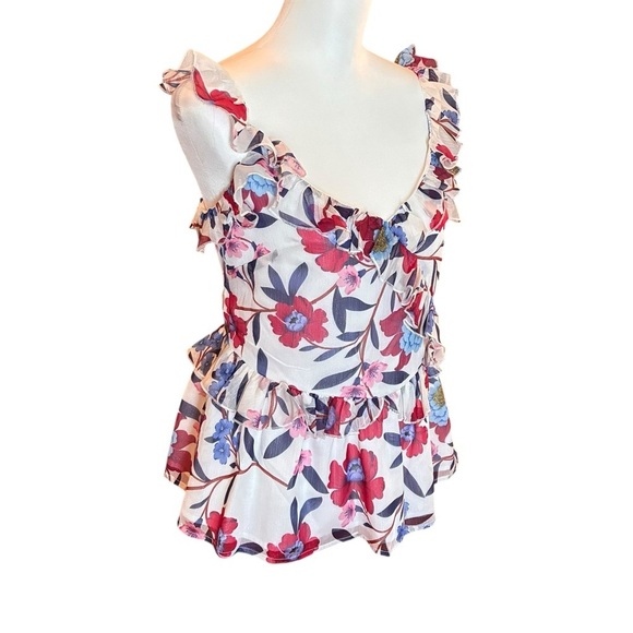 NWOT French Connection Aden Bai Lurex Frill Cami Top SZ 4 - Picture 4 of 4